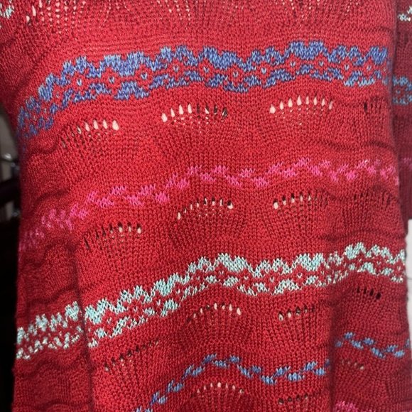 Free People Women’s Cropped Red Sweater Shirt - Picture 5 of 7